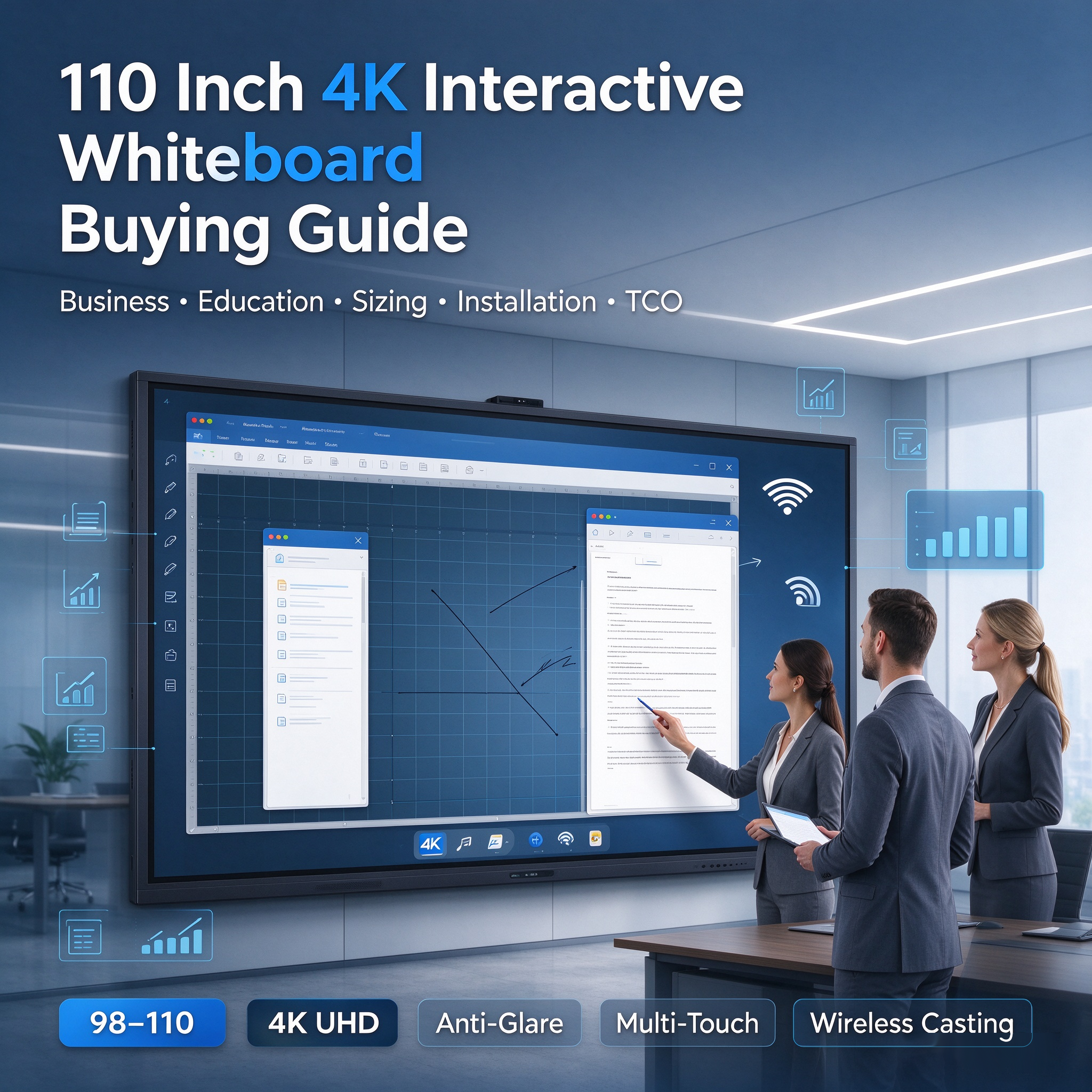 Последние блоги о компании 110 Inch 4K Interactive Whiteboard Buyer’s Guide | Qtenboard