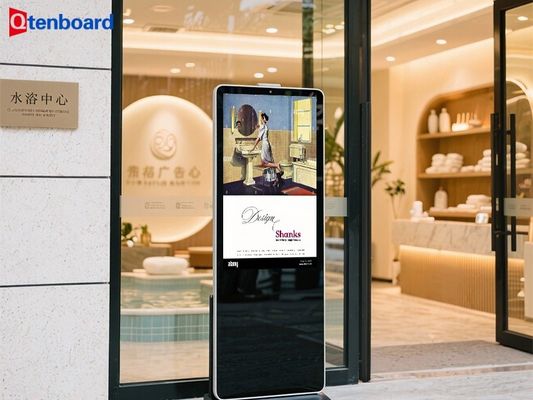 Display publicitario en el piso de Qunmao Pantalla publicitaria Stand de hotel Digital signage