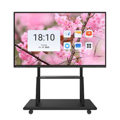 kupować 65/75/86 cali 4K rozdzielczość Interaktywna tablica inteligentna z 40 punktami dotykowymi i kompatybilność z dwoma systemami operacyjnymi dla sal konferencyjnych produkcja online