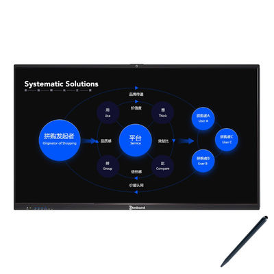 購入 Qtenboard インタラクティブなスマートボード 40-50タッチポイント 4K 超高画質ディスプレイとペン/フィンガータッチ オンライン製造