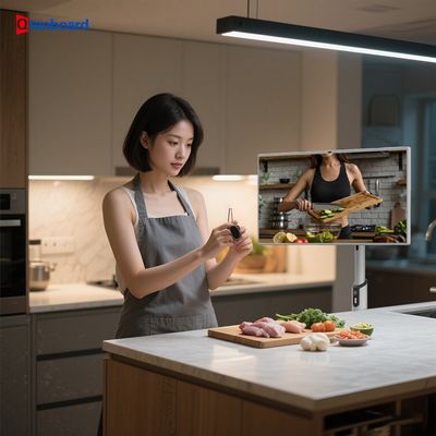 Buy 32 Inch Wireless Recharging Movable Stand By Me TV Tablet with Wheels and Smart Touch Screen Monitor online manufacture