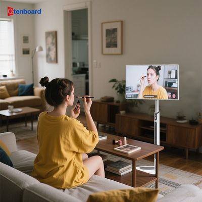 satın al Qtenboard 23.8 32 Inç Kablosuz Yuvarlanabilir Akıllı Dokunmatik Ekran TV Taşınabilir Dokunmatik Ekran Monitörü 9 saatlik pil ile TV Çevrimiçi üretim