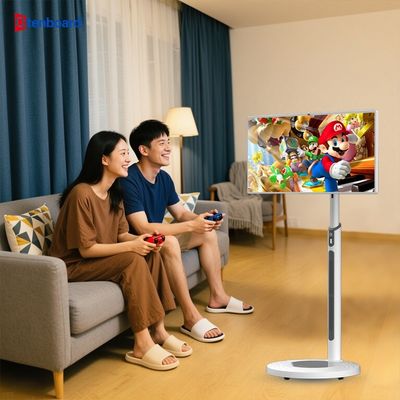 Buy Qtenboard 24 32 Inch Wireless Recharging Movable Monitor Vertical LCD Stand by Me Portable Touch Screen Smart Tv with Wheels online manufacture