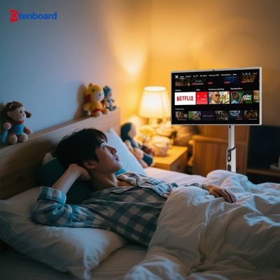 comprare Qtenboard 27 32 pollici per ufficio riunioni touch screen Smart TV mobile Wireless Wifi Android 13 TV portatile su ruote online manufacture