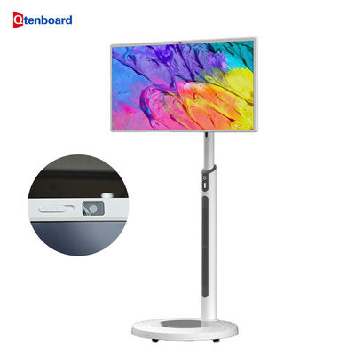 comprare Qtenboard TV touchscreen da 21,5-27 pollici 6GB+128GB 4K per interni 60Hz Wifi USB Lan Smart TV portatile su ruote con batteria integrata fabbricazione online