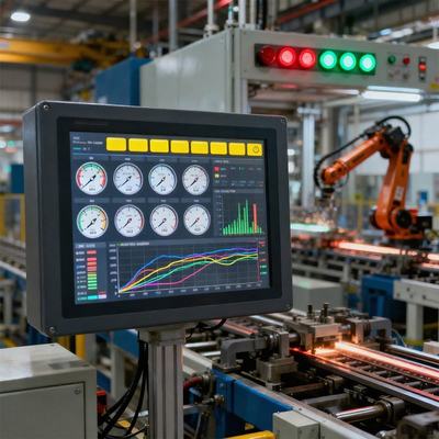 acheter Moniteur LCD carré avec une luminosité de 500 cd/m² Résolution 1920 x 1080 et 16 Go de stockage pour affichage industriel fabrication en ligne