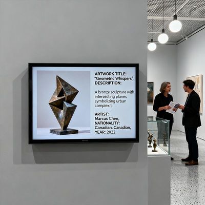 購入 正方形デジタルサイネージ、コントラスト比1000:1、輝度500nit、24時間365日運用、アートとデジタル展示向け オンライン製造