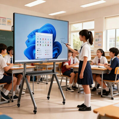 Buy Professional AI Interactive Flat Panel with EDLA Android 14.0 4K Resolution and 50 Point Multi Touch for Classroom Teaching online manufacture