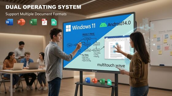 kaufen 98 Zoll Flaggschiff interaktives Whiteboard Android 16 Windows 11 Pro Full AI Suite DMS OEM Board Online-Herstellung