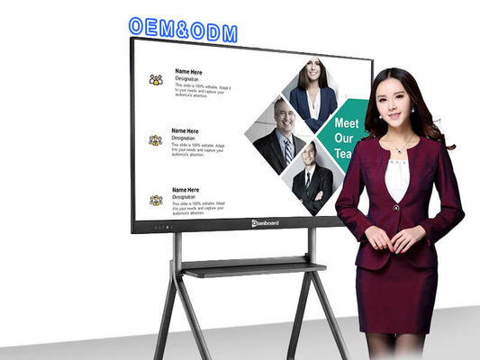 Qtenboard 65 Interactive Flat Panel avec écran 4K 40-50 points tactiles et Android 14 Système Smart Board