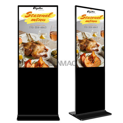 Standing Indoor Advertising LCD Display Screen with High Quality Bank Digital Signage HD Media Display