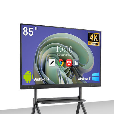 4K Screen Interactive Whiteboard with 40-50 Touch Points and Android 14 System for Schools