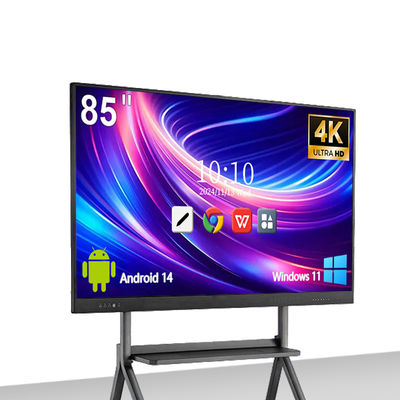 Interactive Smart Board with 4K Screen 40 Touch Points and Android 14 System Digital Whiteboard for Teaching
