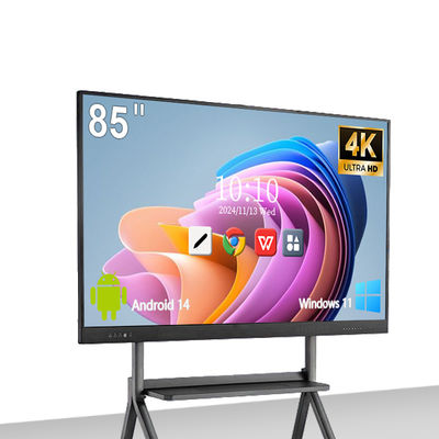 86'' 4K Screen Interactive Smart Board with 40-50 Touch Points and Android 14 System for Classroom Teaching