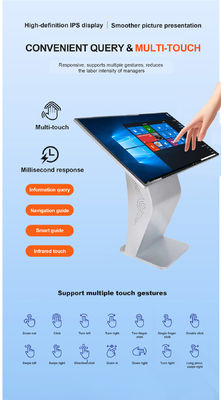 55-65 Inch Android 14 Dual System Portable Self-Service Touchscreen Kiosk for Malls Banks and Airports