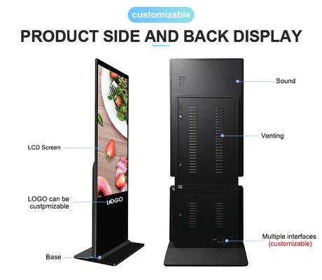 Qtenboard Lcd 49 55 Inch Indoor Vertical Totem Android Advertising Video Display Free Standing Digital Signage Touch Screen Kiosk