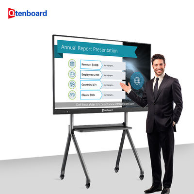 Qtenboard Wall-Mount 4K Original A+ 40-Point Touch Smart Board Whiteboard