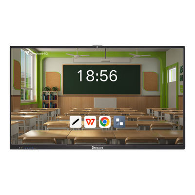 Qtenboard 311D2 4K Resolution Interactive Smart Board with 40-50 Touch Points and Dual OS for Teaching