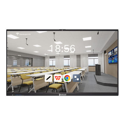 65 75 86 Inch 4K Resolution Interactive Smart Board with 40-50 Touch Points and Dual System (Windows + Android)