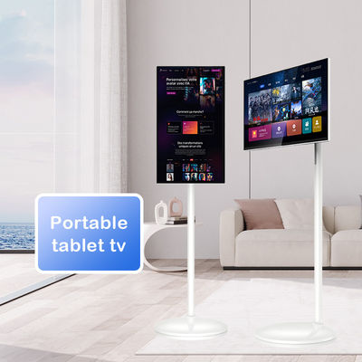 Qtenboard Touch Screen Smart Mobile Rolling TV Built-In Battery Speaker Android Portable TV Tablet