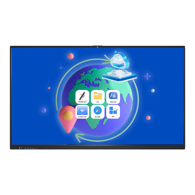 65/75/86 Inch Interactive Smart Whiteboard with 4K Resolution 40-50 Touch Points and Android 14.0 OS for Meetings