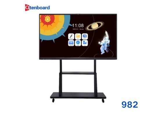 T982 Écran de protection oculaire à puce 65 75 86 pouces Android 14.0 intégré Système gratuit de mise à jour Panneau de défaut interactif