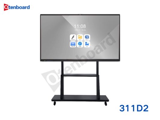 4K LCD Touch Screen Interactive Whiteboard with Android 14.0 and Windows OS Featuring 40 Touch Points