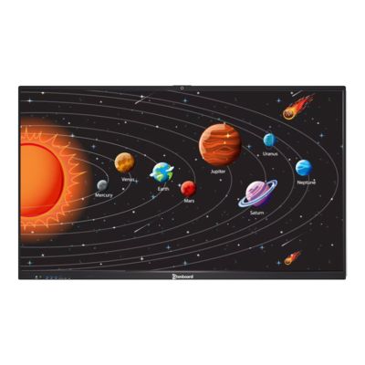 Qtenboard 75 Inch Interactive Whiteboard with 4K Resolution, 40-50 Touch Points, and Android 14.0 + Windows OS for Education and Meetings