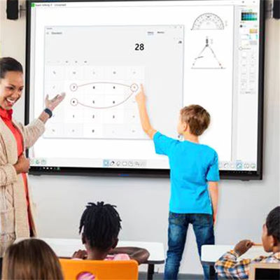 Android 14 75 Inches Interactive Flat Panel with 4K Resolution and Infrared Touch for Education
