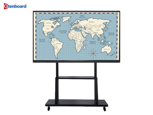 Qtenboard Hurtownia Rwanda 55 65 75 86 Więcej Rozmiar Ekran Dotykowy LCD 4K Interaktywna Tablica Biała Płaski Panel Ze Stojakiem