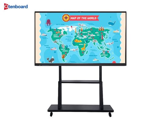 Qtenboard 65 75 Inch Display Touch Screen 4k HD Smart Interactive Board Portable Interactive White Board Per riunioni