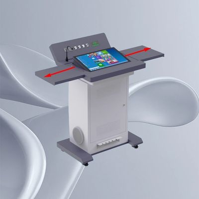 Podium de classe multimédia Qtenboard avec outils d'enseignement à écran tactile et système AV à haute stabilité pour un apprentissage intelligent