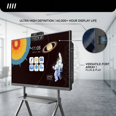 55 Inch Eye Safe 4K Interactive Whiteboard 100 Point Touch Warm Light Anti Glare Display with AI Smart Annotation