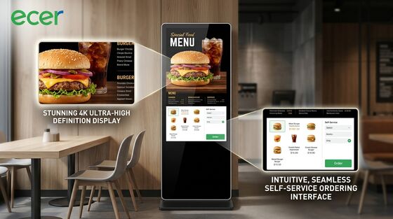 Qunmao Vertical Floor Standing Digital Signage 32 43 49 55 Inch 4K Portrait Advertising Totem for Shopping Mall