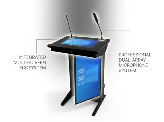 Qtenboard 21.5 pulgadas FHD pantalla táctil Podium digital con 10 puntos de toque capacitivo y altavoces incorporados y cámara