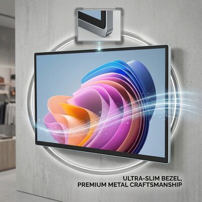 49 Inch 4K Wall-Mounted Digital Signage Display with Android 16 CMS and Wireless Casting for Commercial Advertising