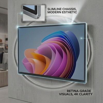32 Inch FHD Wall-Mounted Digital Signage Display with Android 16 CMS and Ultra-Narrow Bezel