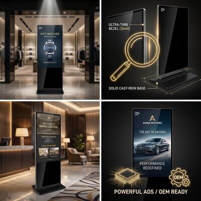 32 Inch Vertical Advertising Machine Android Bank Branch Digital Signage Display Board