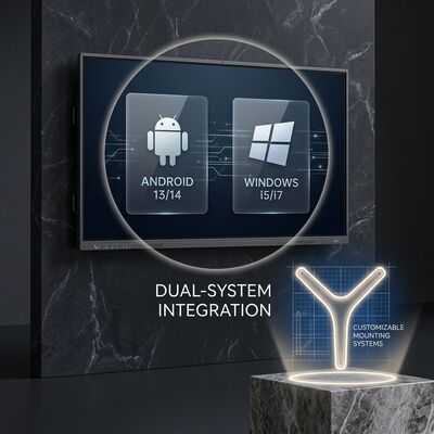 75 Inch Wi-Fi 6 Interactive Smart Board QM-75HY 9 Device Wireless Casting Hybrid Meeting Panel