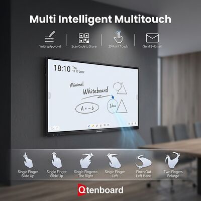 65 Inch OPS Slot Interactive Flat Panel QM-65HY Windows i7 Enterprise Meeting Room Smart Board