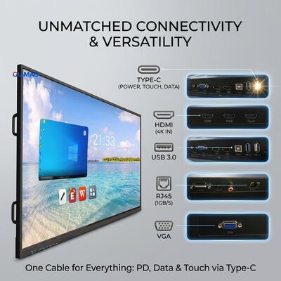 86 Inch Dual CPU Live Annotation Interactive Flat Panel QM-86HY Corporate Presentation Whiteboard